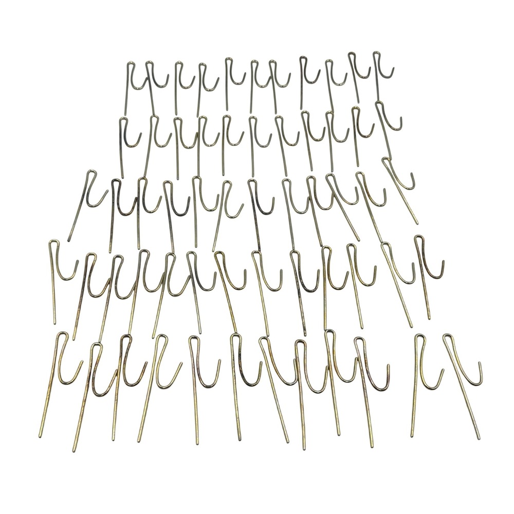 Lot of Drapery Hooks Set Gold Metal Vintage Pleat Curtain Pin 3" Hardware